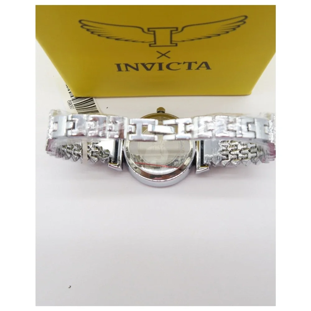 Invicta Wildflower Womens 34mm Silver Tone Crystal Accented Dress Watch NIB